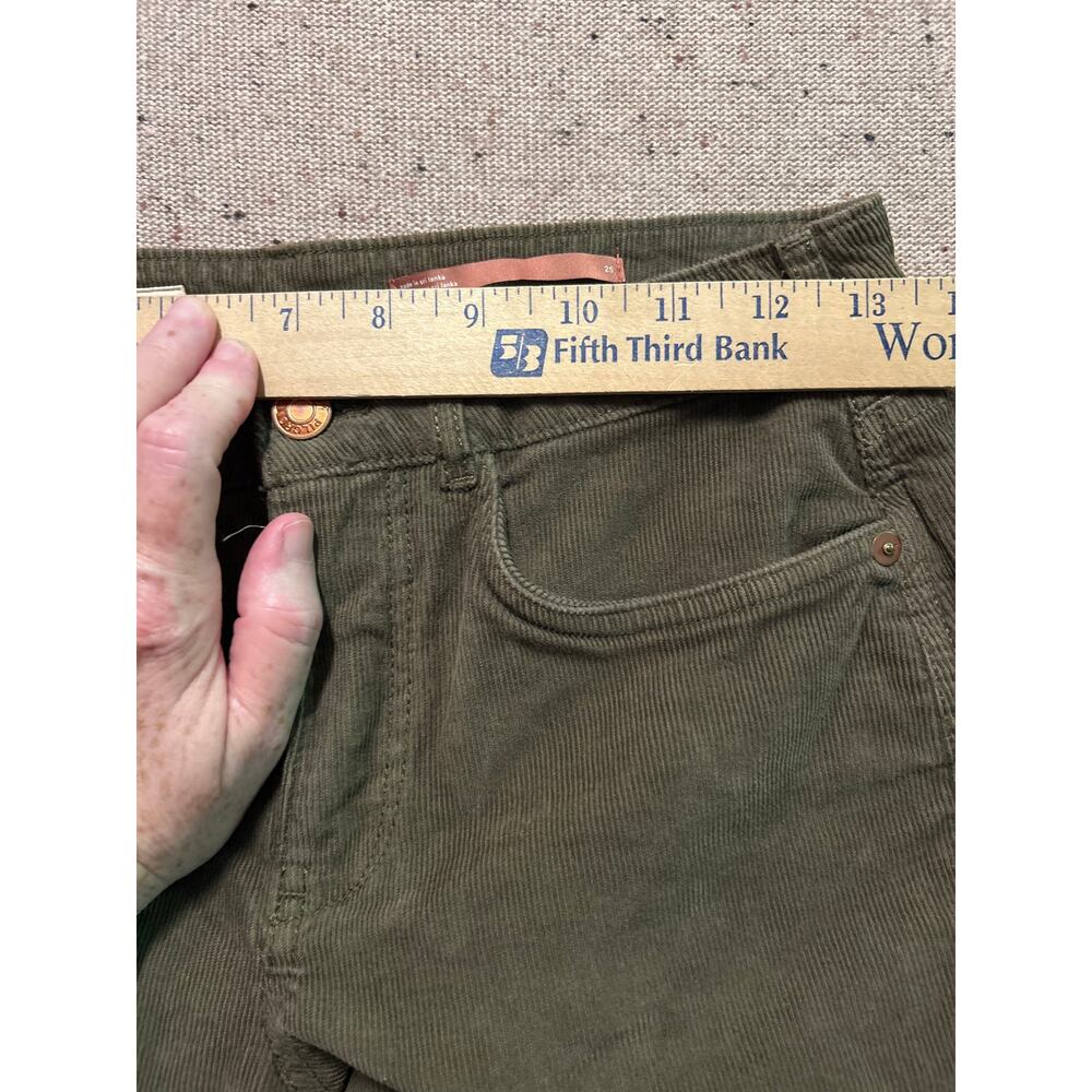 Pilcro Anthropologie Wide Leg Corduroy Pants 25 Olive Green Academia - Picture 4 of 7